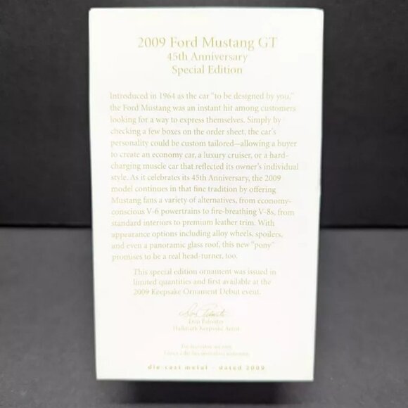 Hallmark Keepsake Ornament 2009 Ford Mustang GT Christmas Car Special Edition - Picture 6 of 7